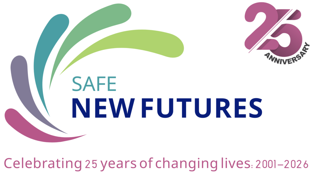 Safe New Futures celebrating 25 years logo
